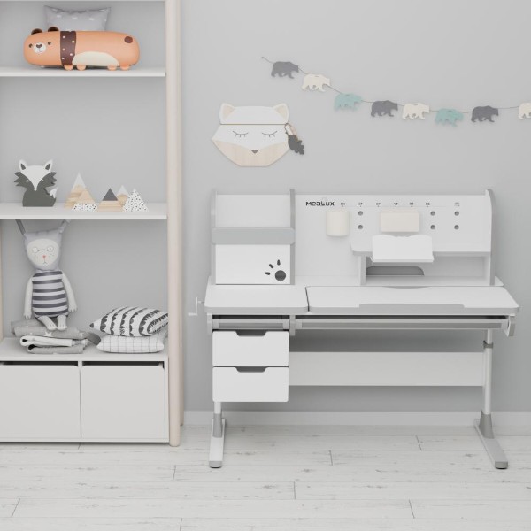 Фото - Парта школьная Mealux Hamilton Multicolor G (BD-680 W/G MC+G с полкой)